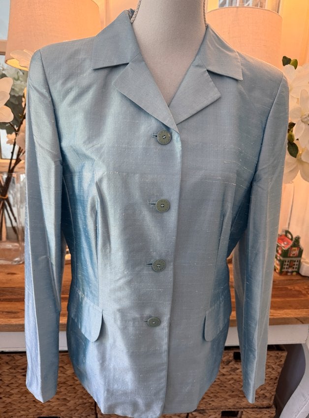 Chique, exclusieve Sky-Blauw jasje Escada, 38-40/M, zijde, Kleding | Dames, Maat 38/40 (M), Nieuw, Jasje, Verzenden
