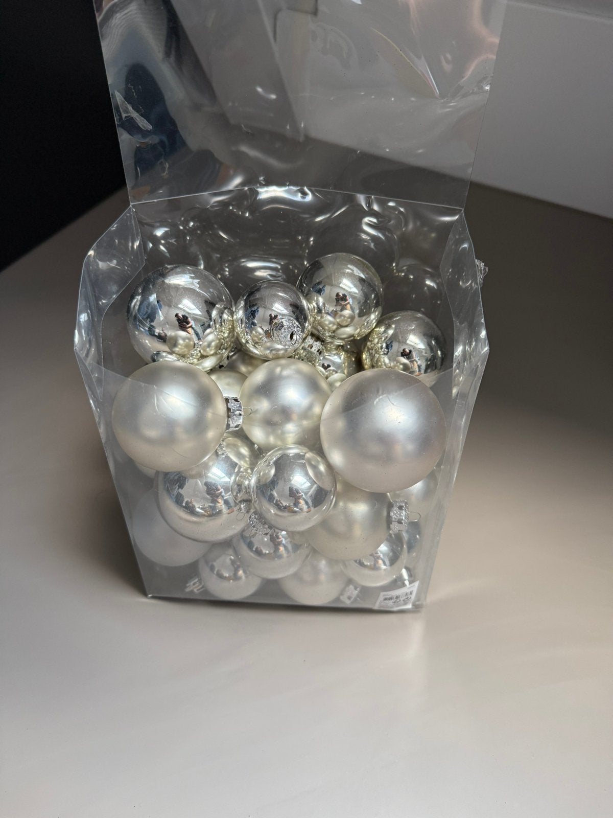 Kerstballen zilver, Ophalen of Verzenden, Zo goed als nieuw