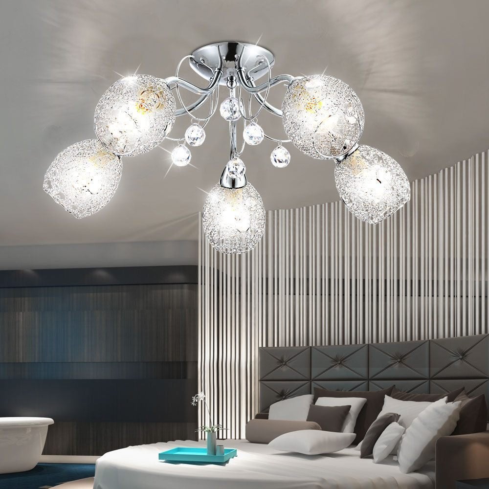 Plafondlamp Krystal Lamp Verlichting Chrome Kroonluchter, Ophalen of Verzenden, Nieuw