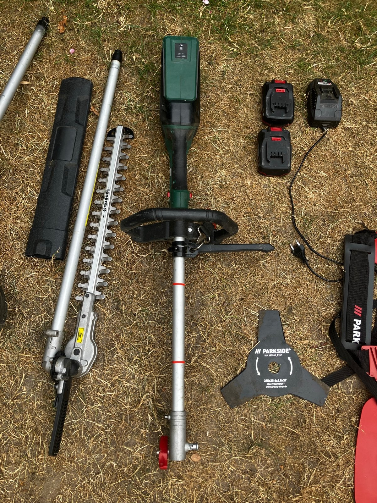 Parkside Accu Multitool 40V (2x20V) met diverse opzetstukken, Ophalen, Gebruikt, Overige soorten