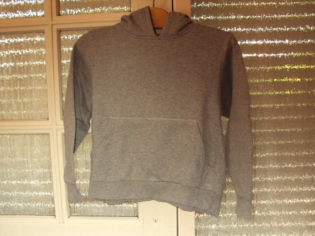 Basic grijs katoenen hoody trui INQ PERRY SPORT mt 140 goed, Gebruikt, Trui of Vest, Ophalen of Verzenden, Jongen