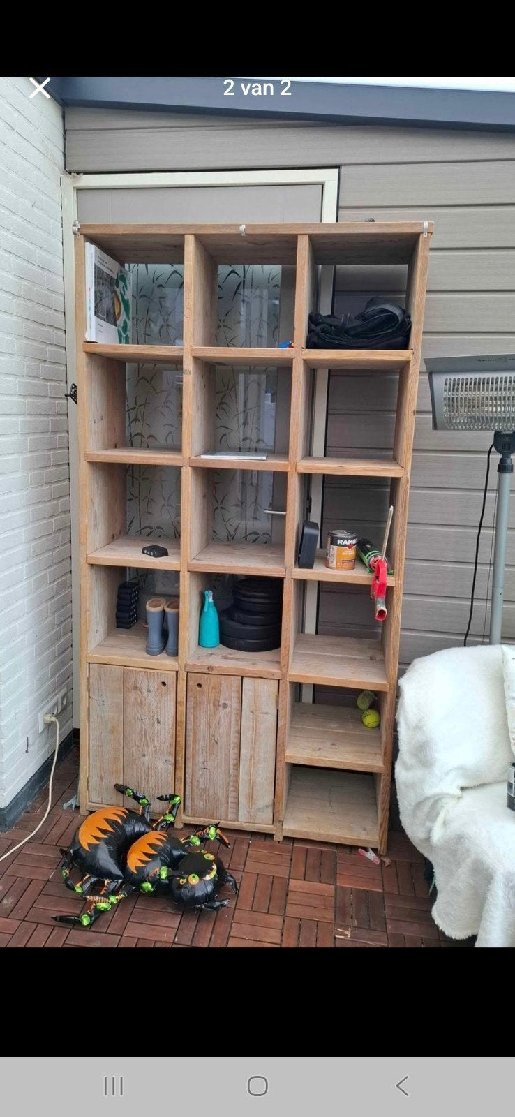steigerhouten open kast, Huis en Inrichting, Kasten | Boekenkasten, Ophalen, Gebruikt, 100 tot 150 cm, 200 cm of meer