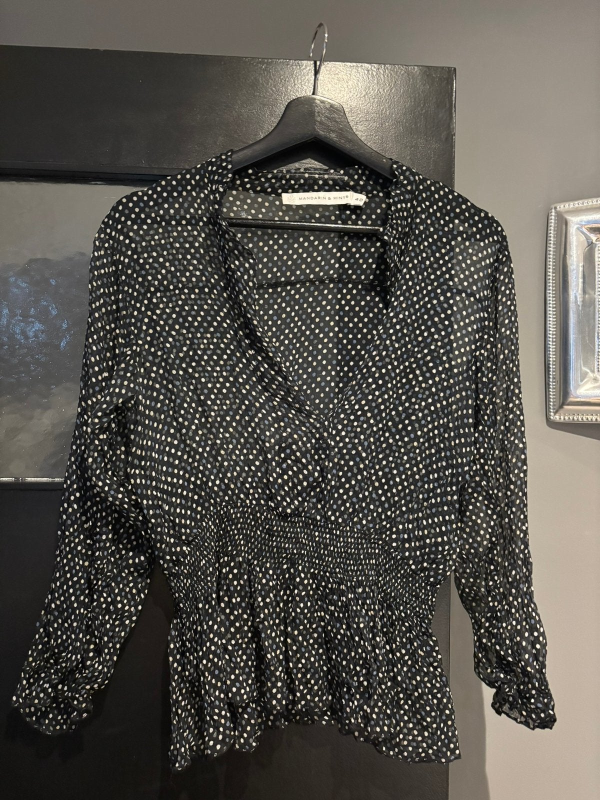 Mandarin & mint blouse maat 40, Ophalen of Verzenden, Zo goed als nieuw, Maat 38/40 (M), Blauw