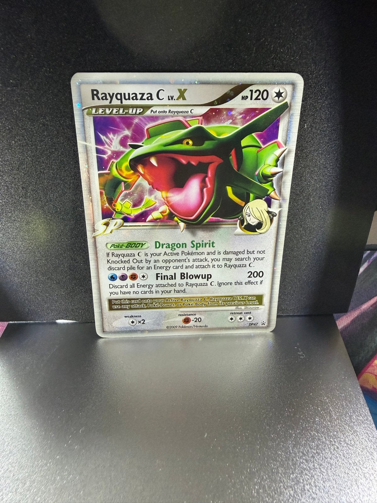 Pokémon Kaart Rayquaza C LV.X Holo DP47, Ophalen of Verzenden, Zo goed als nieuw, Losse kaart, Foil