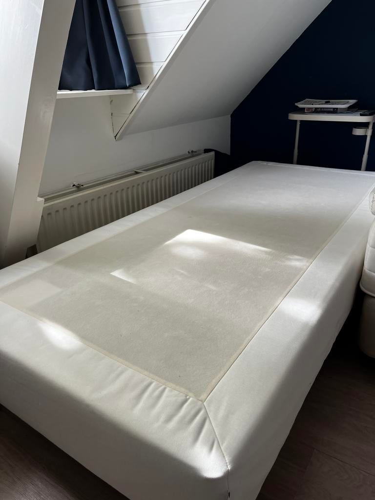 Ikea boxspring 90x200 (zonder matras), Ophalen, 90 cm, Eenpersoons, Wit