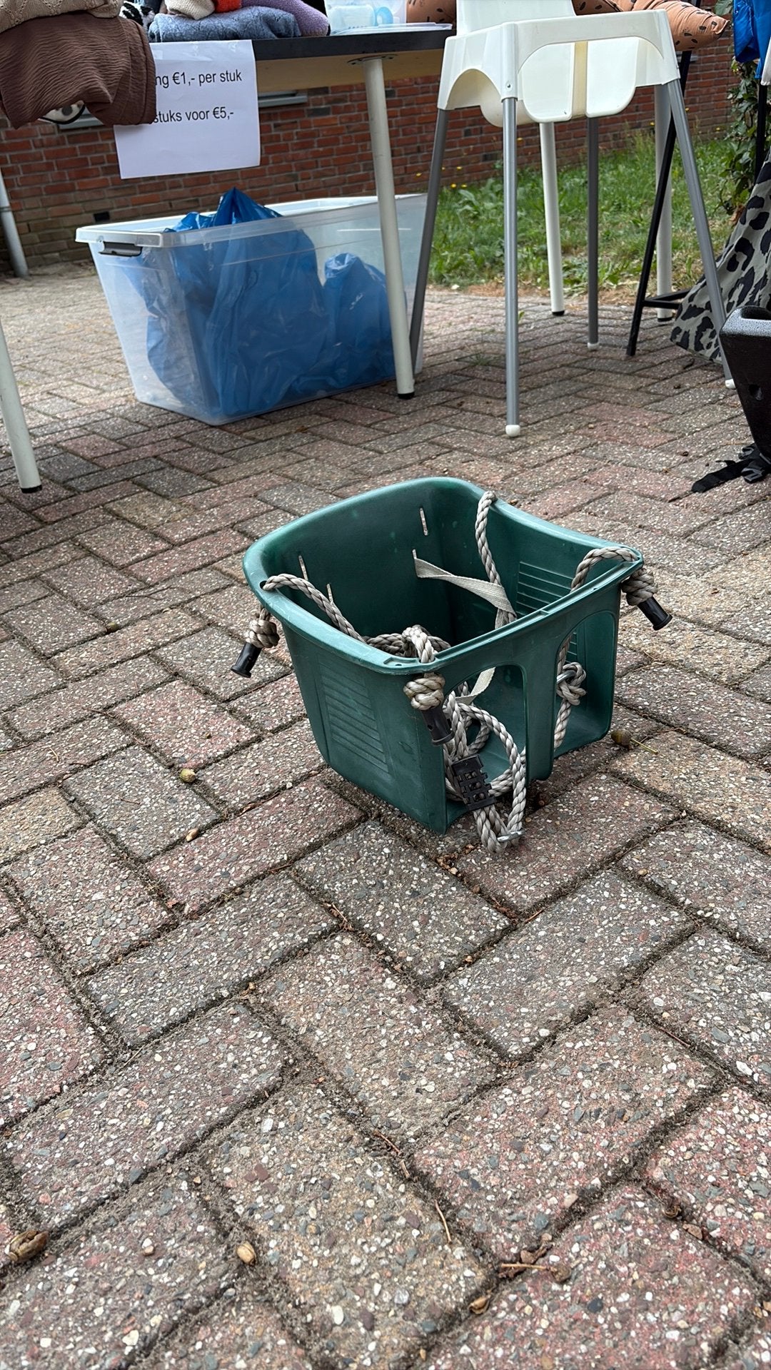 Groene babyschommel voor buiten, Ophalen of Verzenden, Gebruikt, Schommel