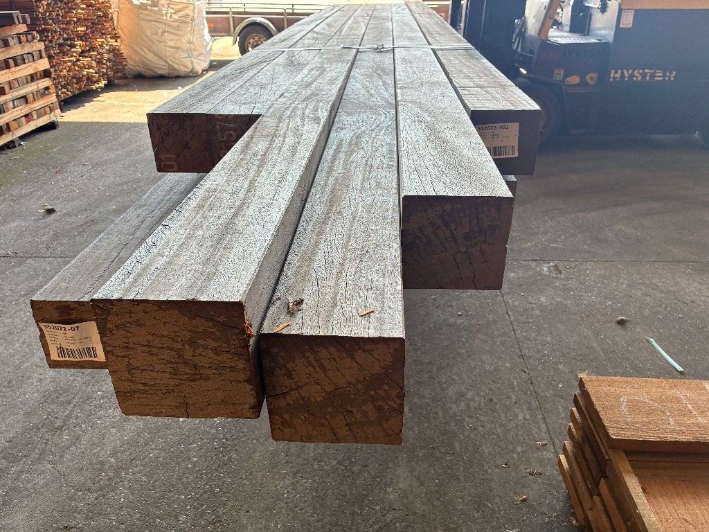 balken-palen-staanders-onderligger-Hardhout/Azobe-140x140mm, Ophalen, Palen, Nieuw, Hardhout