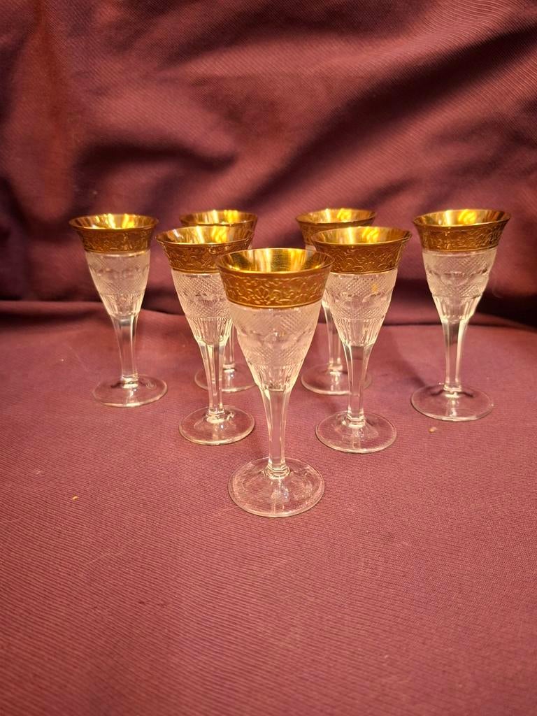 Moser Splendid  Kristal Likeurglaasjes 24-karaats Blad goud, Ophalen of Verzenden