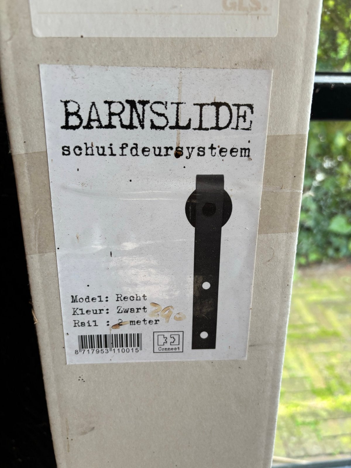 Barnslide schuifdeursysteem - 2 meter rail, zwart, Ophalen, Schuifdeur, Nieuw, Binnendeur