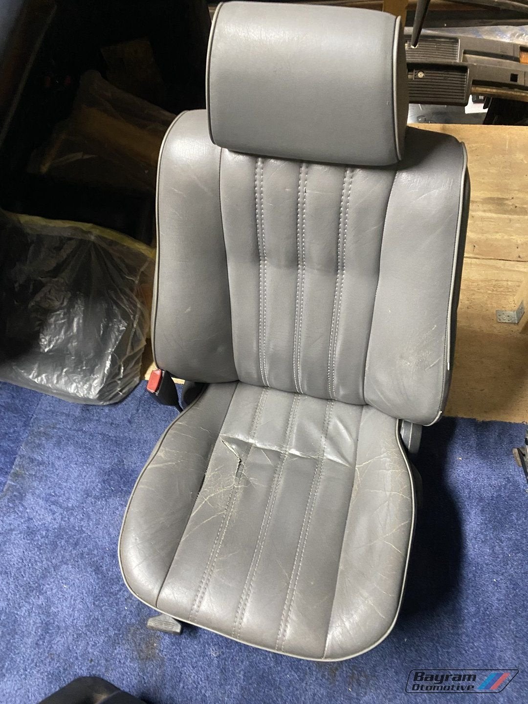 Bmw E30 voorstoel grijs leder links bestuurdersstoel sedan t, Gebruikt, -, -, Ophalen of Verzenden