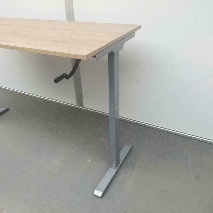 Slinger verstelbaar zit-sta bureau 200x100 cm grijs frame, Huis en Inrichting, Bureaus, Ophalen, Nieuw