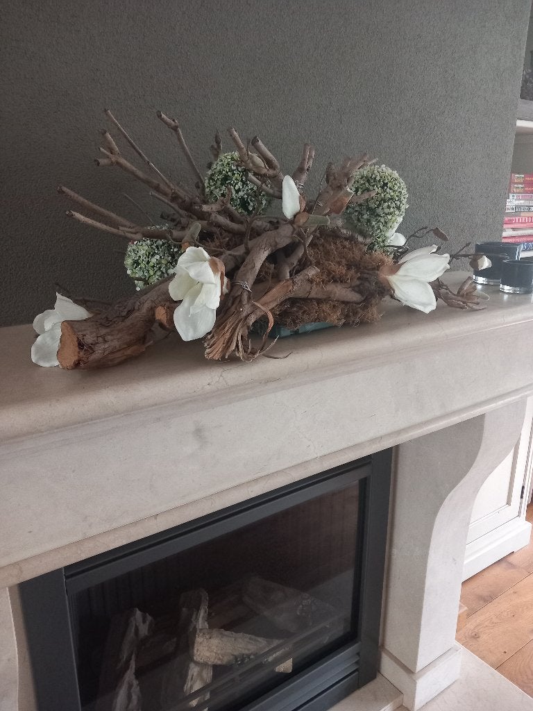 groot bloemstuk met takken, Ophalen, Nieuw, Wit, Handgemaakt