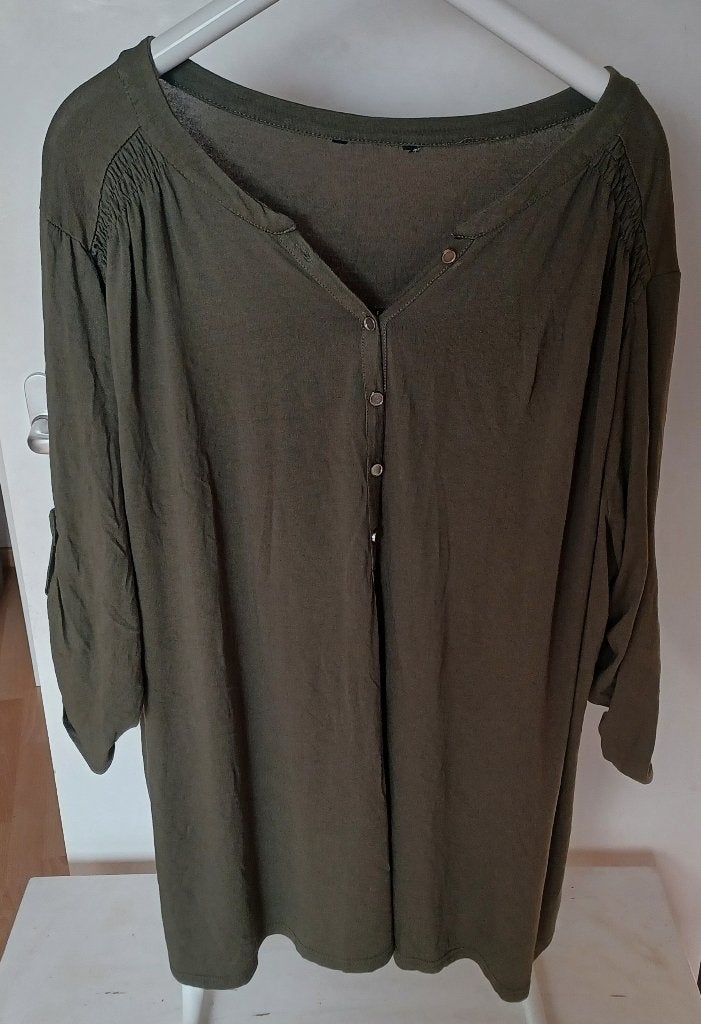 dames blouse maat 52 kleur groen, Blouse of Tuniek, Ophalen of Verzenden, MS Mode, Gedragen