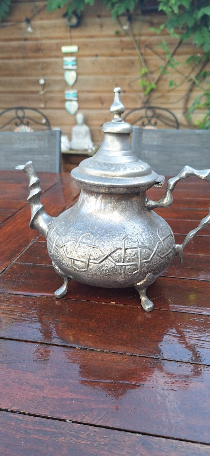 Vintage Marokkaanse theepot - Handgemaakt metaal, Ophalen of Verzenden