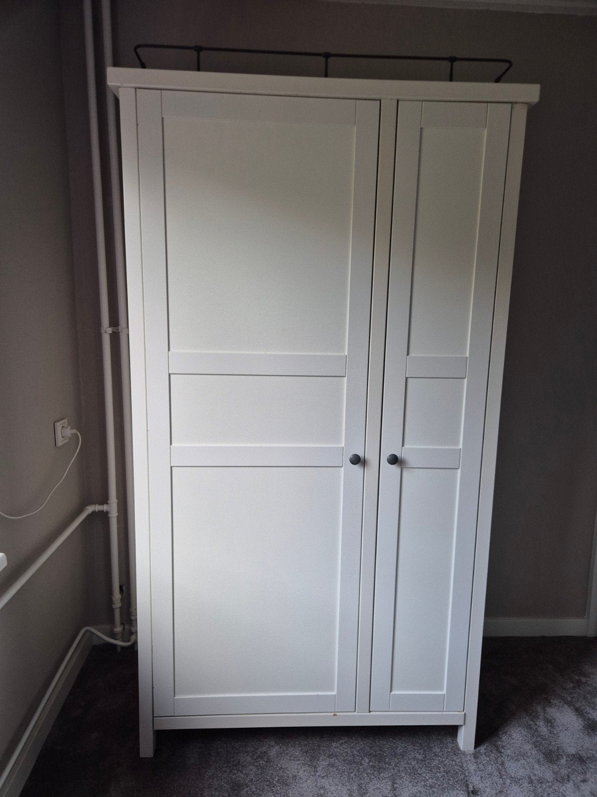 Ikea Hemnes kledingkast wit - gebruikt - kast, Ophalen, Met deur(en), Gebruikt, 200 cm of meer