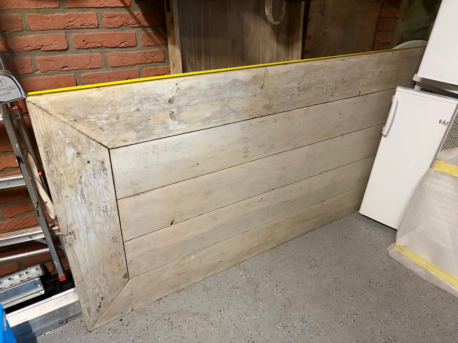 Steigerhout tafel blad 234 lang en 98 breed, Ophalen, Zo goed als nieuw, Rechthoekig, Hout