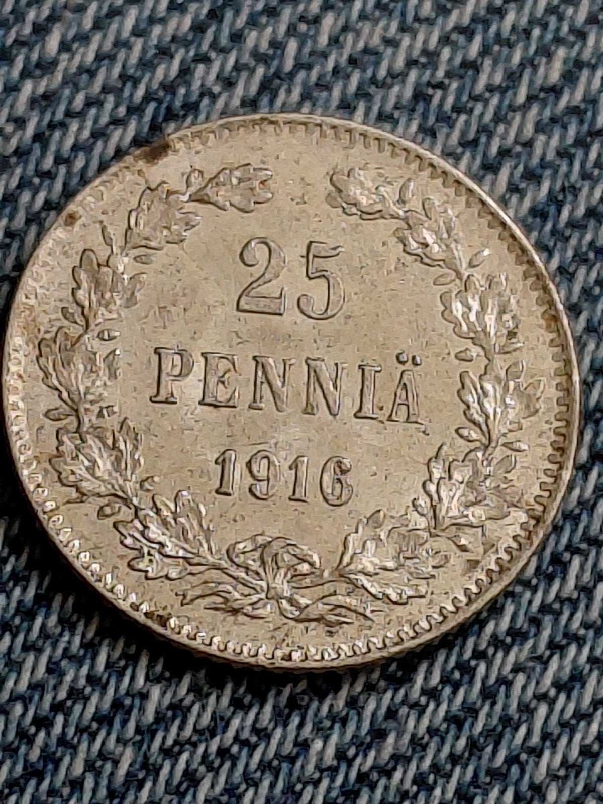 Finland 25 Penniä 1916 - Zilver, Ophalen of Verzenden, Overige landen, Losse munt, Zilver