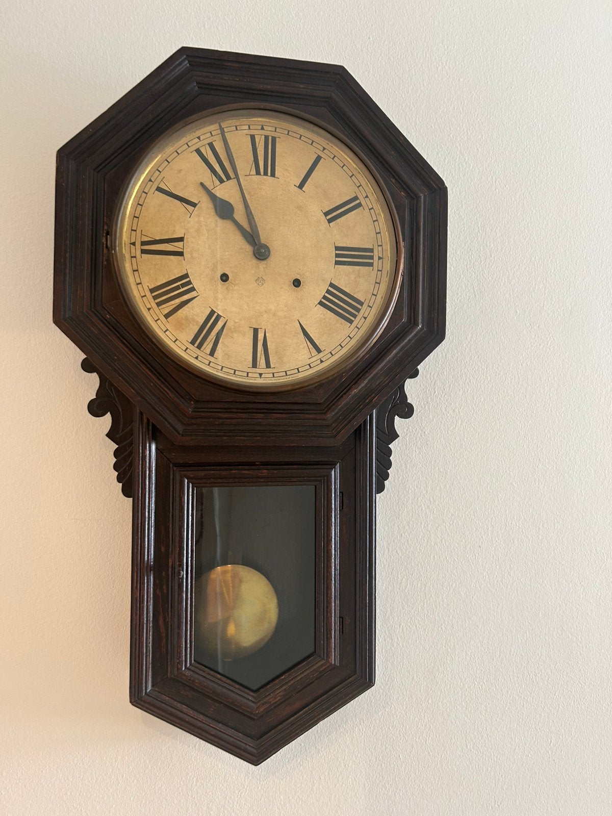 Antieke wandklok Ansonia Clock Co. New York, Antiek en Kunst, Ophalen