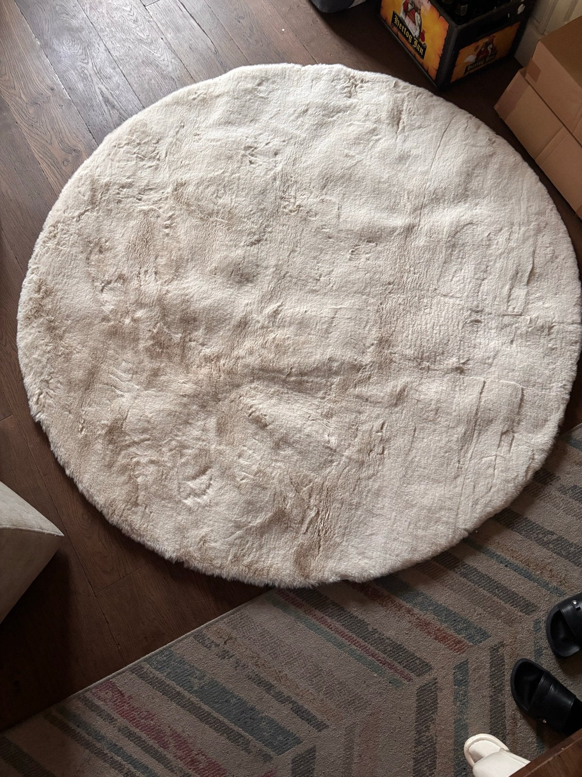Rond Vloerkleed, Huis en Inrichting, Stoffering | Tapijten en Kleden, 150 tot 200 cm, Rond, Ophalen of Verzenden, Zo goed als nieuw