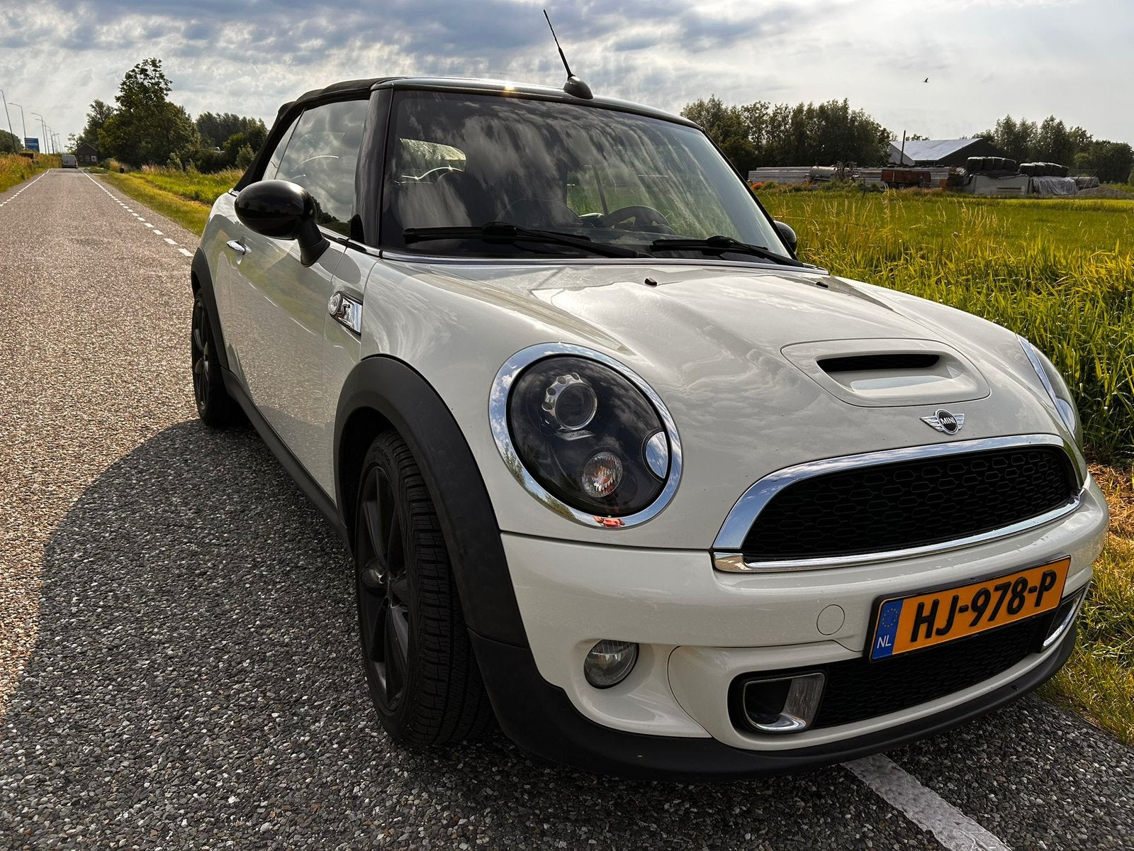 Prachtige, sportieve Mini 1.6 Cooper S cabrio 11-2011 Wit, Auto's, Lederen bekleding, Zwart, 4 cilinders, Cabriolet