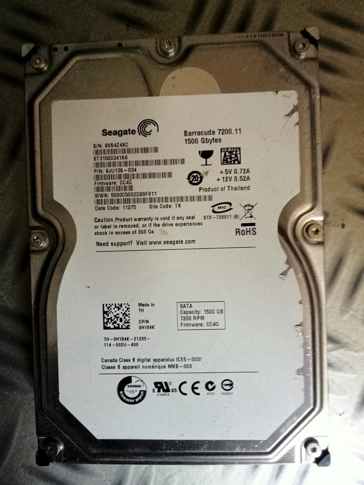 Seagate Barracuda 7200.11 1.5TB SATA HDD, Intern, Gebruikt, Server, Ophalen of Verzenden