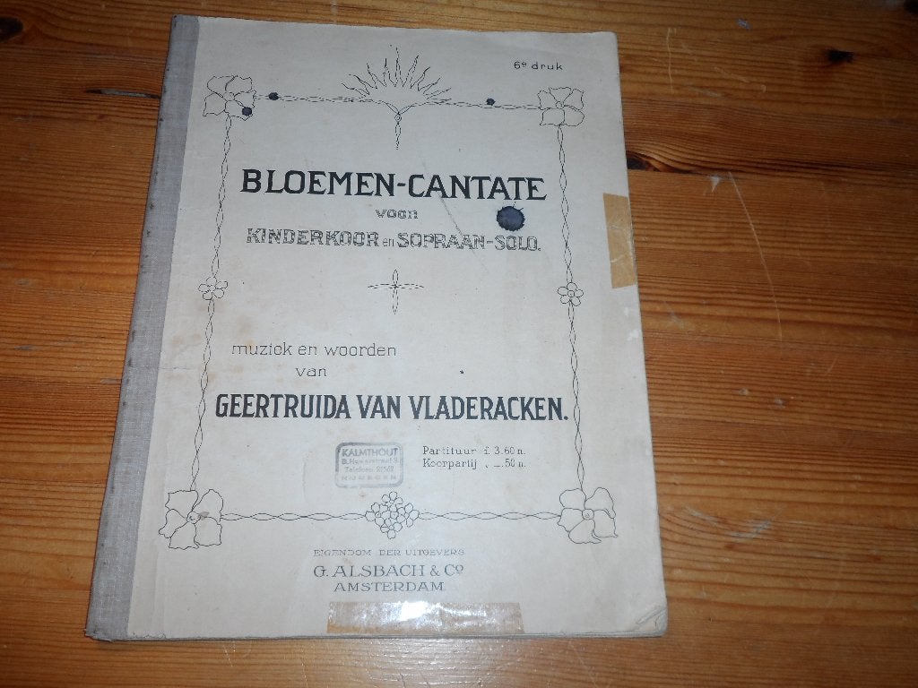 Bloemen cantate - g. Van vladeracken, Piano, Gebruikt, Ophalen of Verzenden, Artiest of Componist