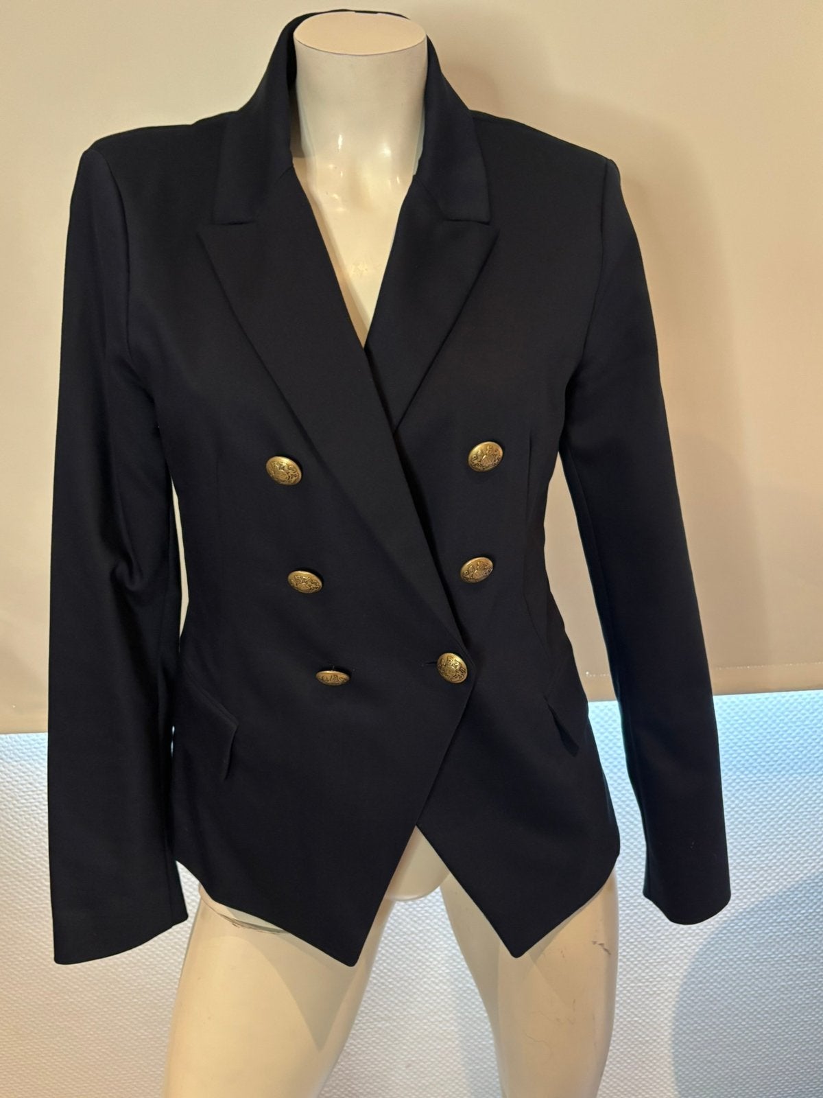 Set blauw colbert met goudkleurige knopen maat 38, Maat 38/40 (M), SET, Blauw, Ophalen of Verzenden