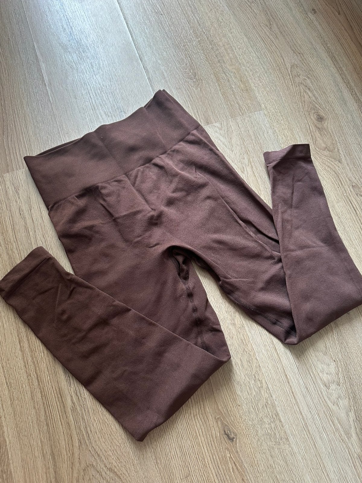 Bruine scrunch legging, Legging, Bruin, Verzenden, Maat 40/42 (M)