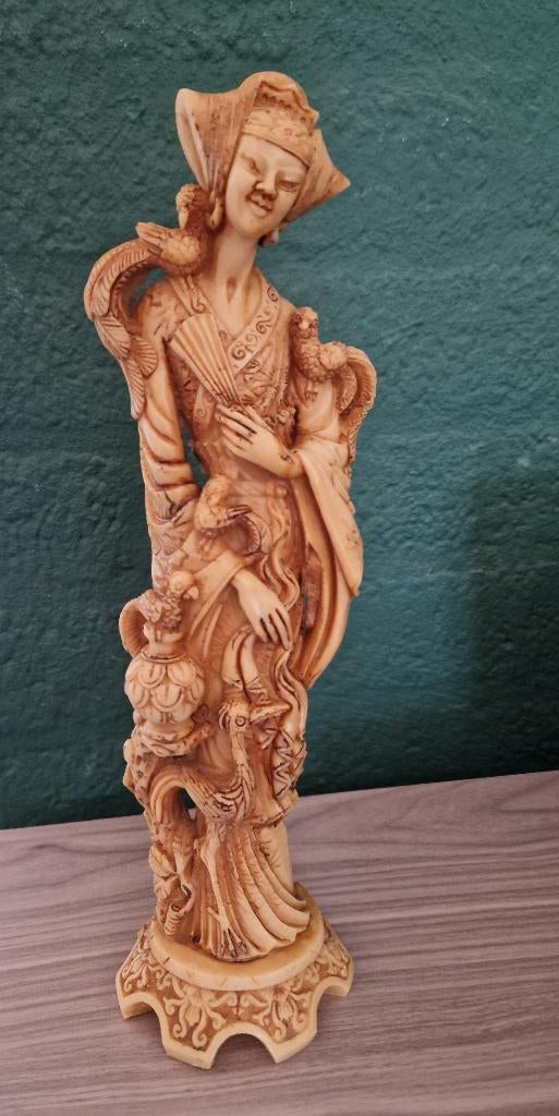 Chinees beeld , ivorine 38 cm hoog, Ophalen of Verzenden, Zo goed als nieuw