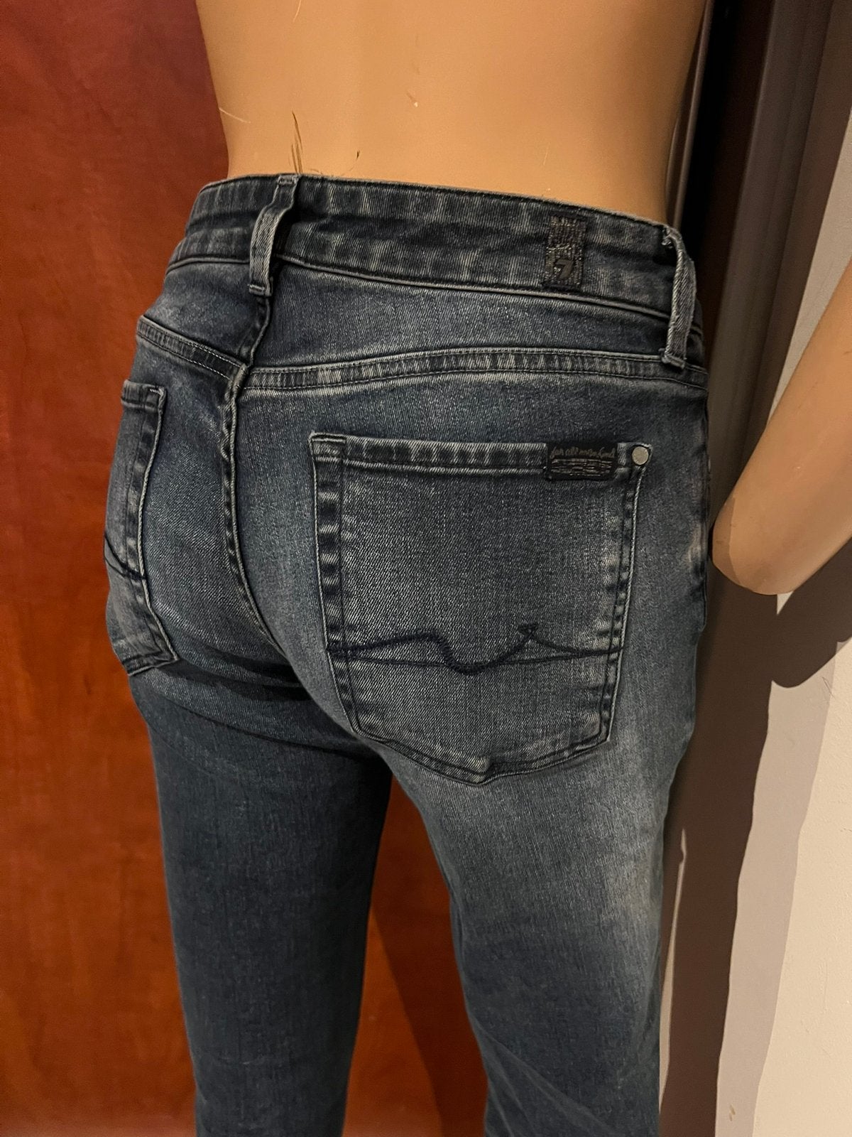 7 For All Mankind spijkerbroek maat 28 origineel zgan, Blauw, G, Ophalen of Verzenden, Zo goed als nieuw