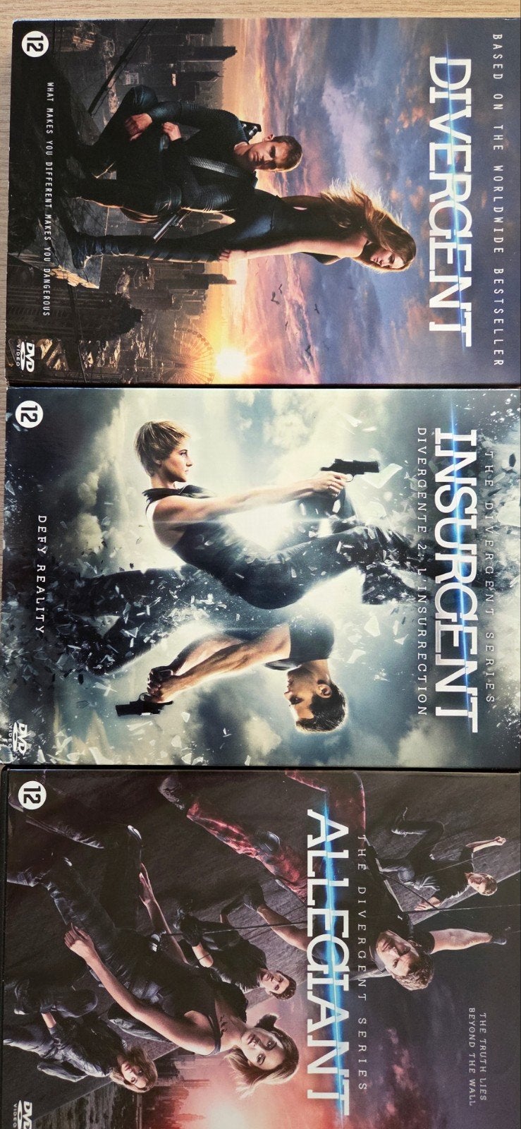 Divergent Trilogie DVD: Divergent, Insurgent, Allegia, Vanaf 12 jaar, Ophalen of Verzenden, Zo goed als nieuw, Actiethriller