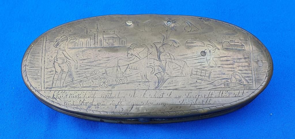 18e eeuwse KOPEREN TABAKSDOOS, Ophalen of Verzenden, Koper