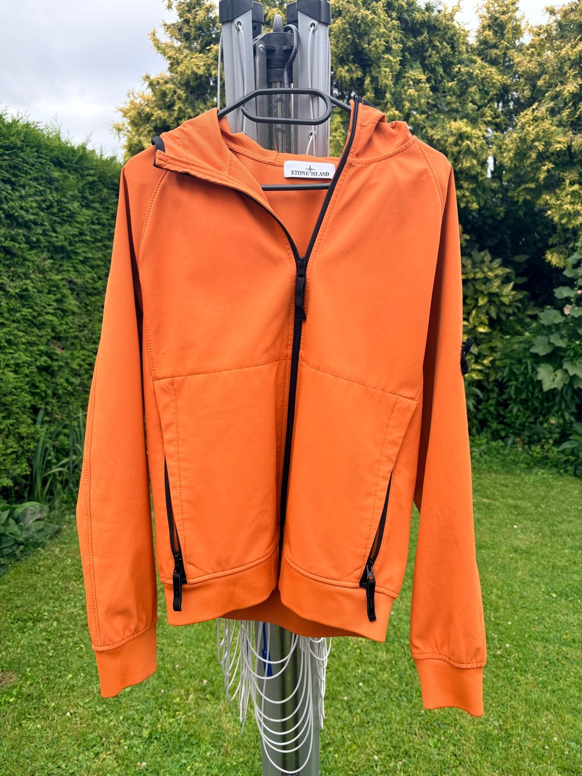 Stone Island Soft Shell-R Jas Oranje Maat S, Ophalen of Verzenden, Zo goed als nieuw, Maat 46 (S) of kleiner, Oranje