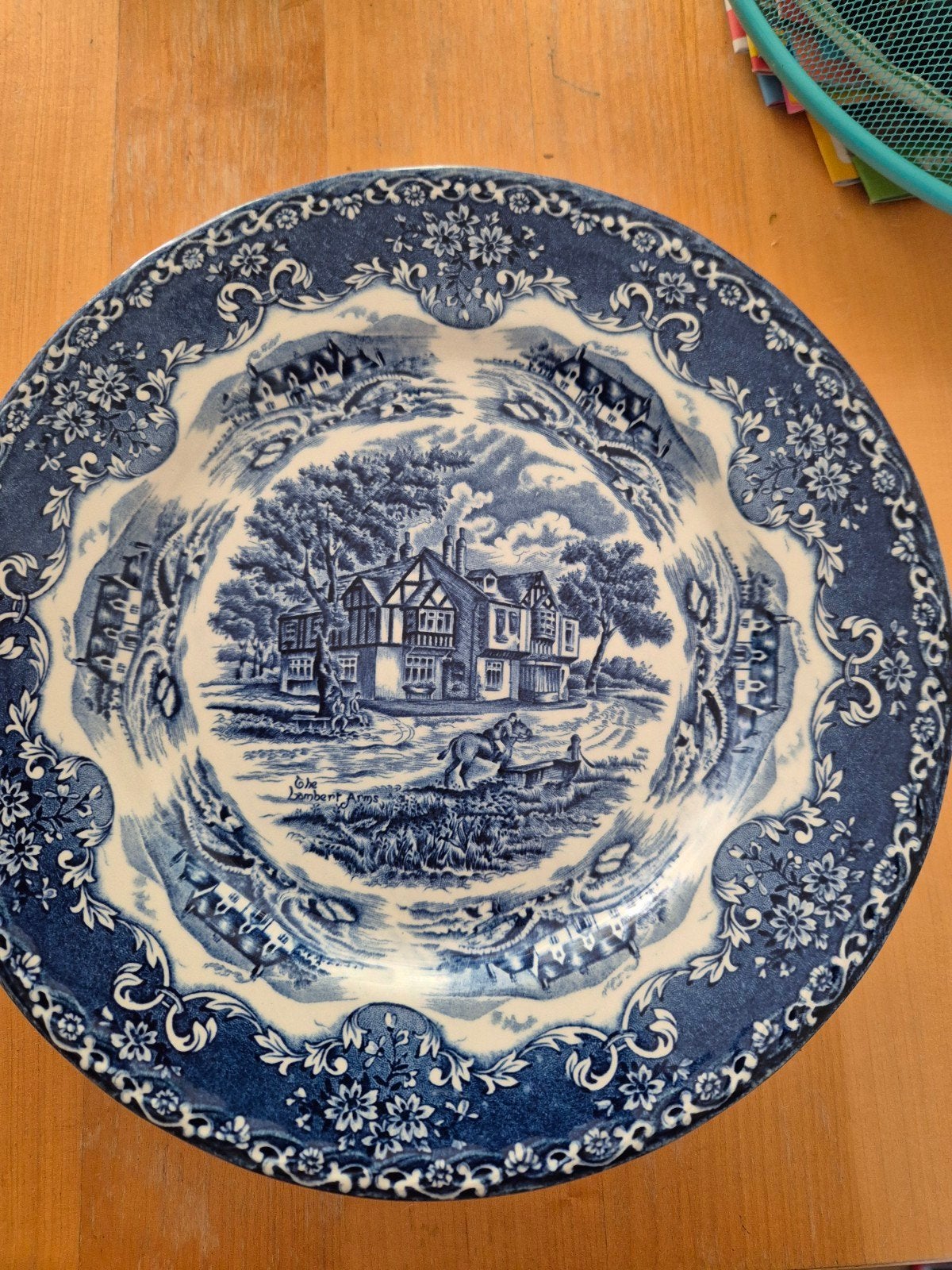 5x een vintage bord The Lambert Arms van Grindley, Huis en Inrichting, Gebruikt, Vintage, Ophalen of Verzenden, Bord(en)