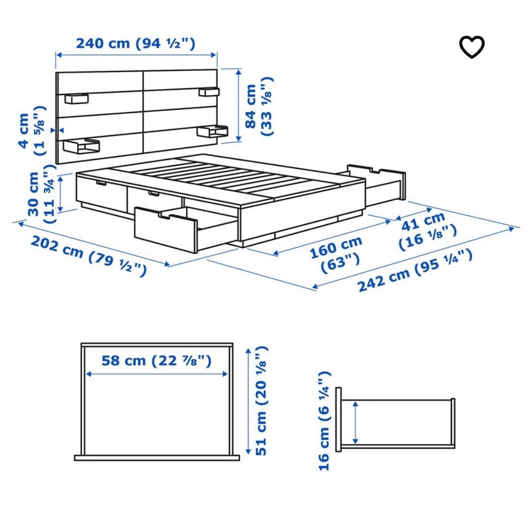 ikea NORDLI slaapkamer, Ophalen of Verzenden, Tweepersoons, Hout, 160 cm