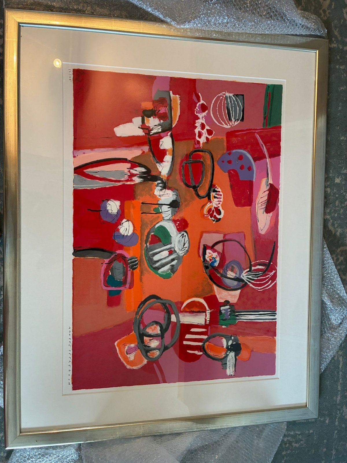 Anneke peerenboom attouchement 55/125, Ophalen, Abstract, Zeefdruk