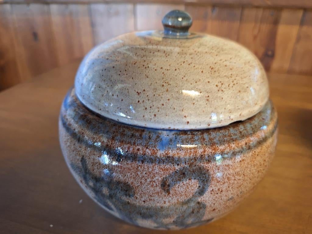 Originele pot met deksel van pottenbakkerij de vuurvogel, Antiek en Kunst, Ophalen