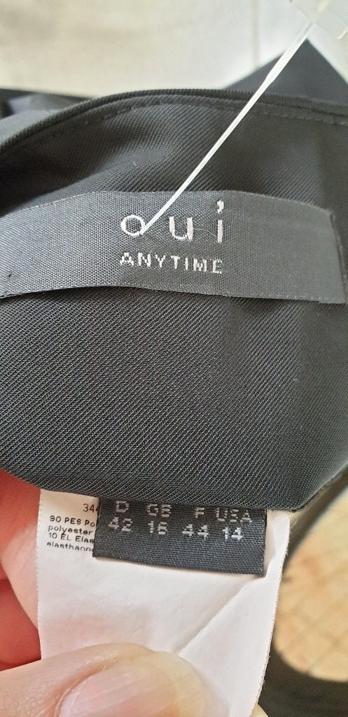 Oui mooie zwarte licht glanzende rok 42 L, Verzenden, Zwart, Maat 42/44 (L), Zo goed als nieuw