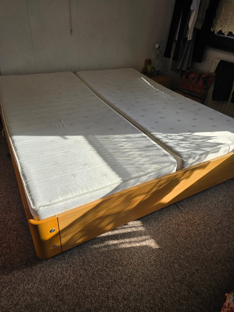 Auping verstelbaar 180x200, Ophalen, Bruin, Tweepersoons, 180 cm