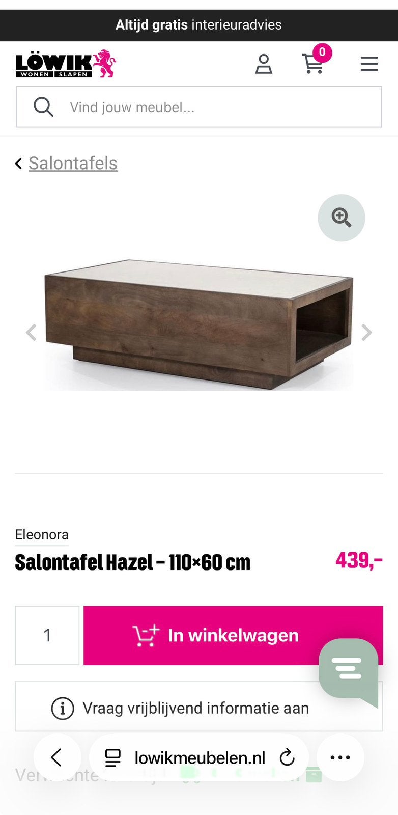 Foto 4 van Salontafel Hazel – 110x60 cm, mango hout & marmer