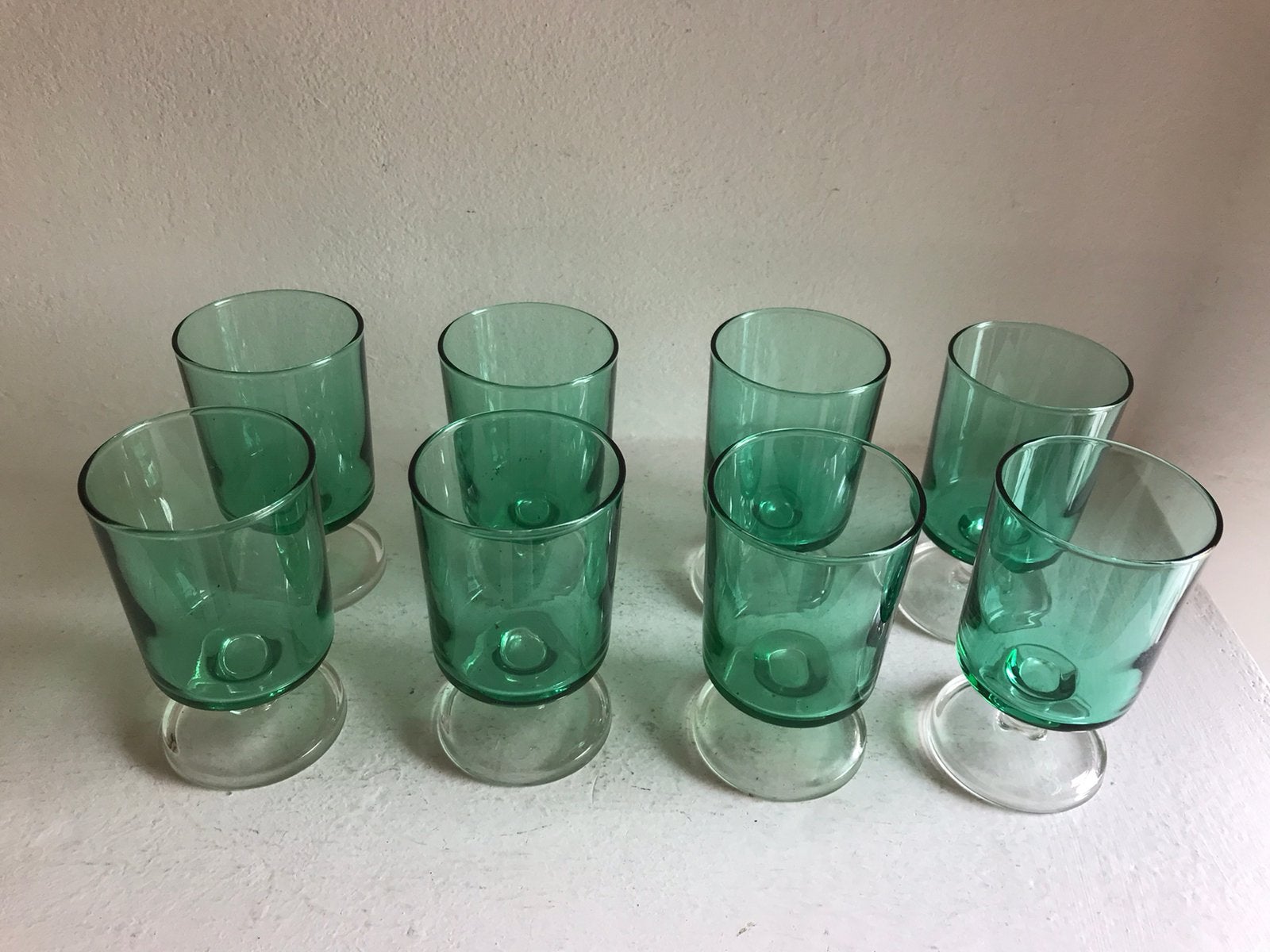 Luminarc groene wijnglazen vintage, Ophalen of Verzenden, Gebruikt, Overige typen