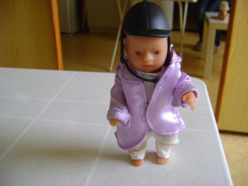 mini jockey  baby born met cap lange jas shirt en broek 13h, Ophalen of Verzenden, Zo goed als nieuw, Overige typen