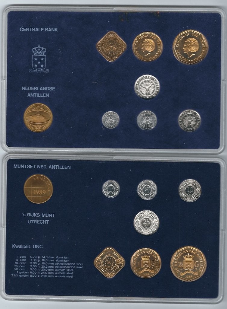 12 Muntsets Nederlandse Antillen in één kavel incl. HB album, Ophalen of Verzenden