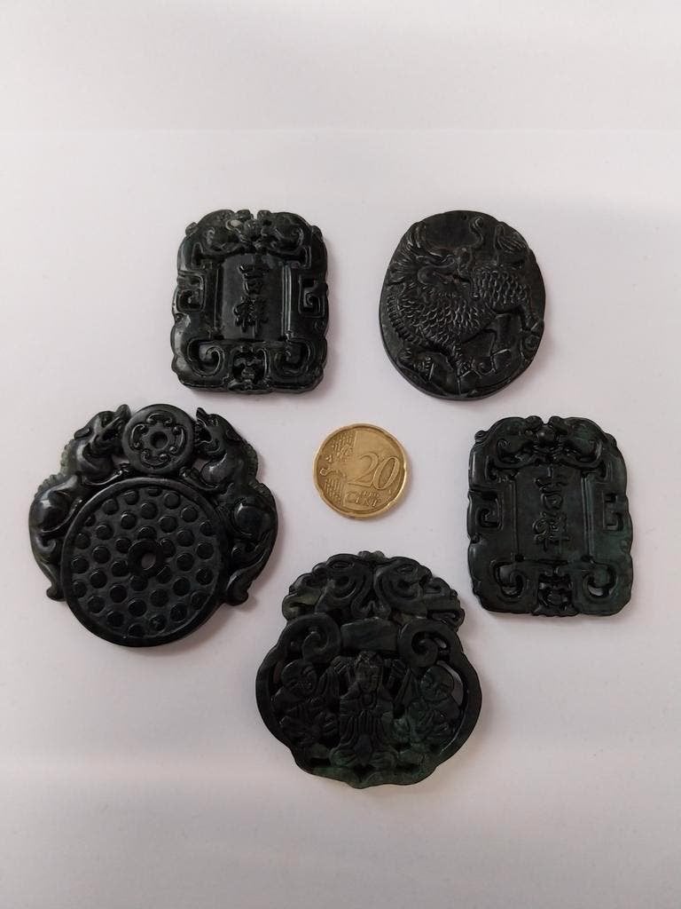 Antieke jade gravure, Ophalen of Verzenden