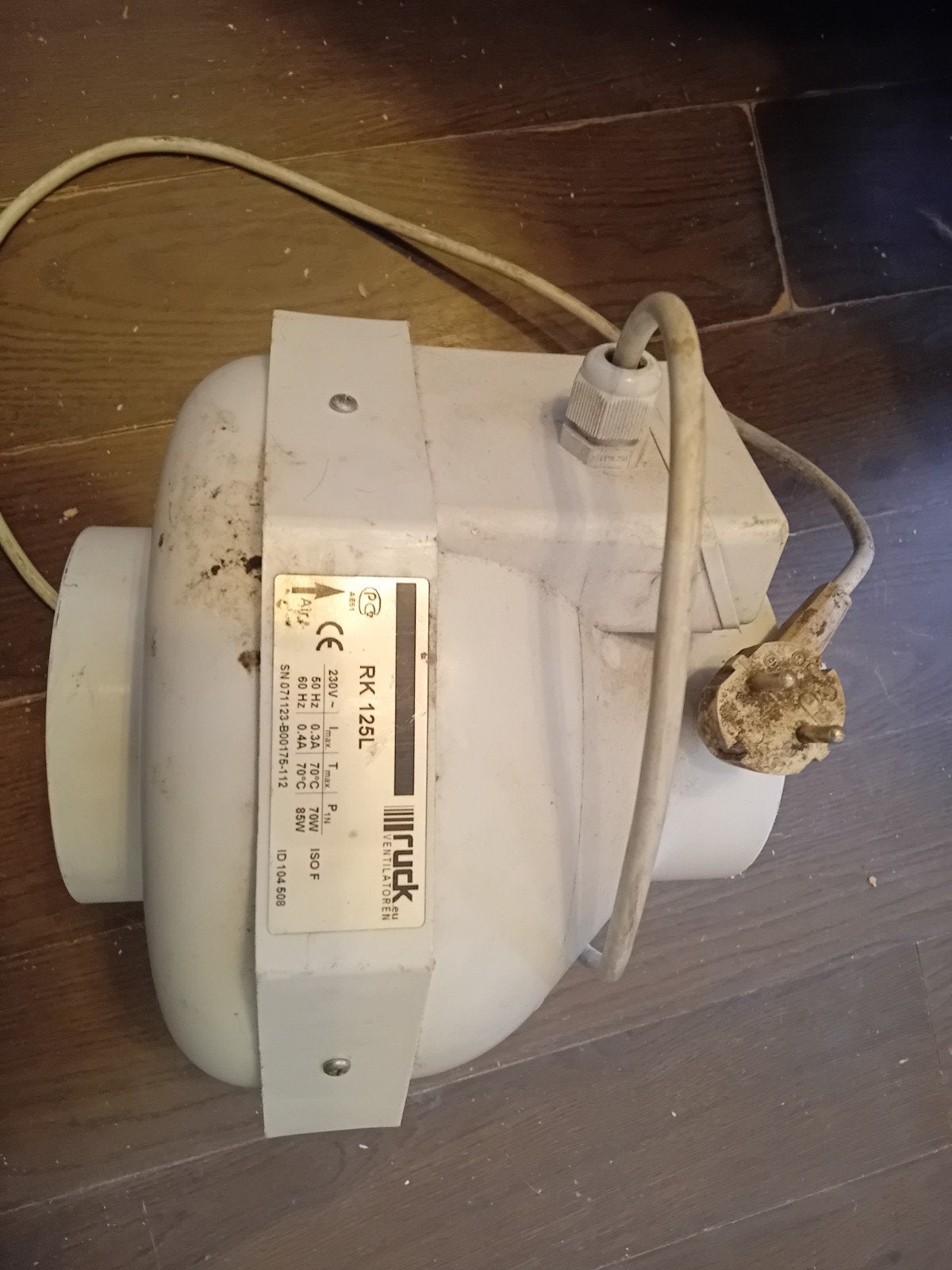 Ruck buisventilator RX 125L - Krachtige afzuiger, Doe-het-zelf en Verbouw, Ventilatie en Afzuiging, Ophalen of Verzenden, Zo goed als nieuw