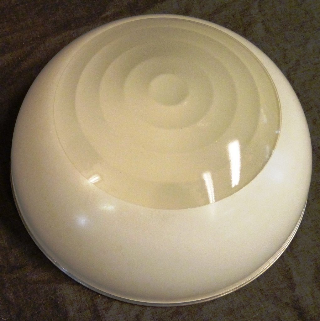 Een forse plafonniere uit jaren 50/60.(Holophane prisma), Ophalen, Vintage, Plafondlamp, Glas