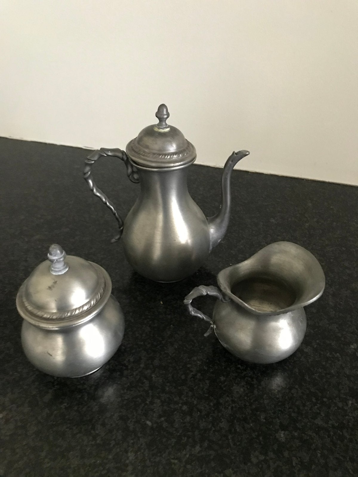 Vintage tinnen koffie servies., Ophalen of Verzenden