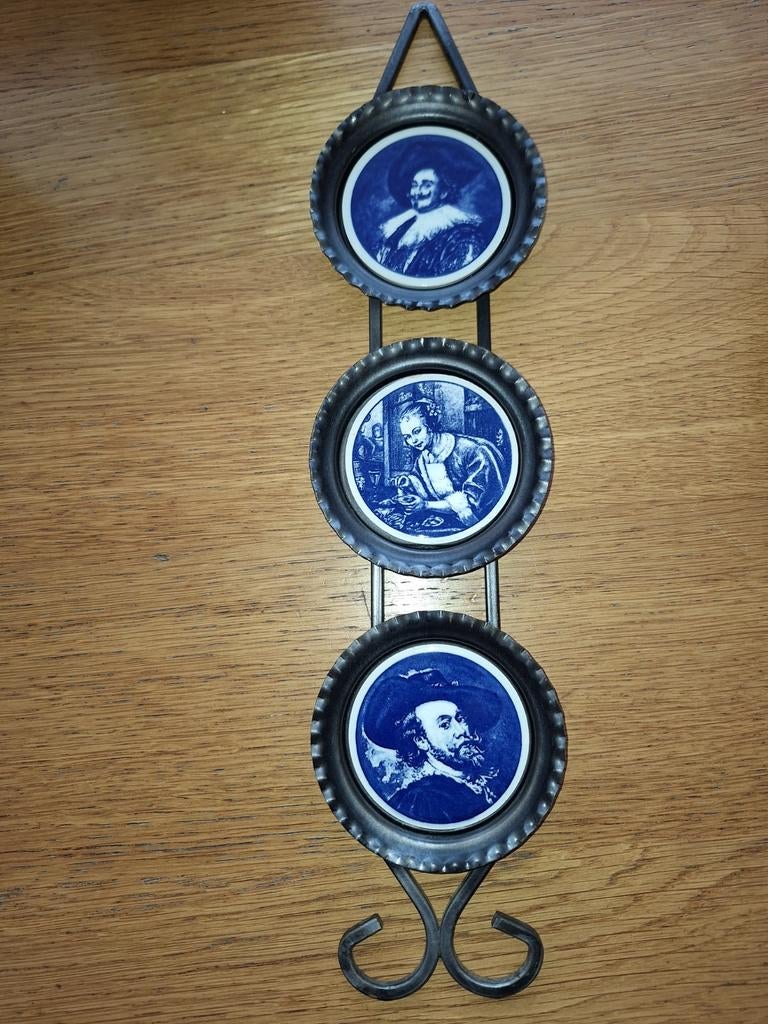 Wanddecoratie met Delfts blauwe tegeltjes, Ophalen of Verzenden
