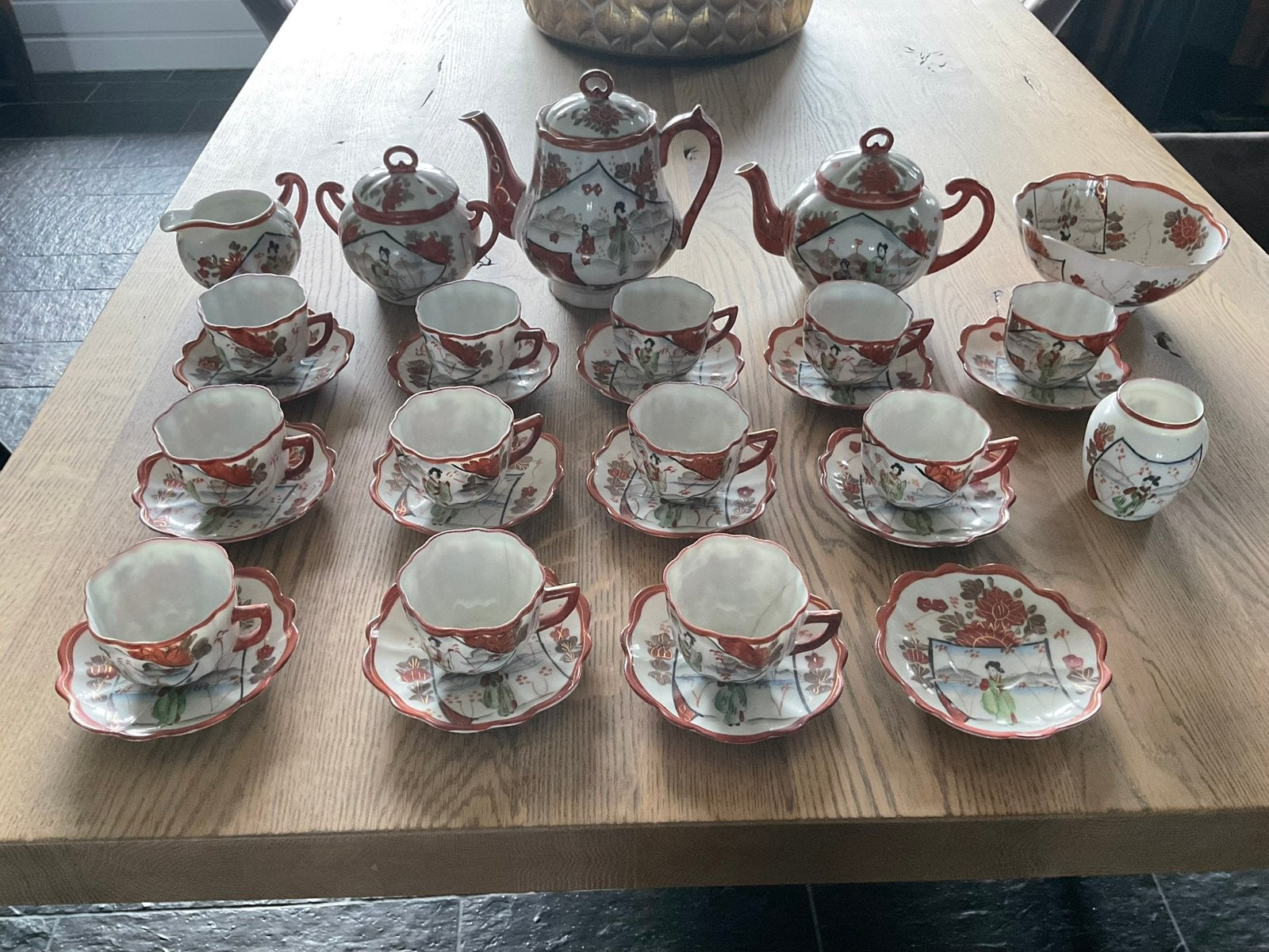 Japans/Chinees porseleinen theeservies/koffieservies, Antiek en Kunst, Antiek | Servies compleet, Ophalen