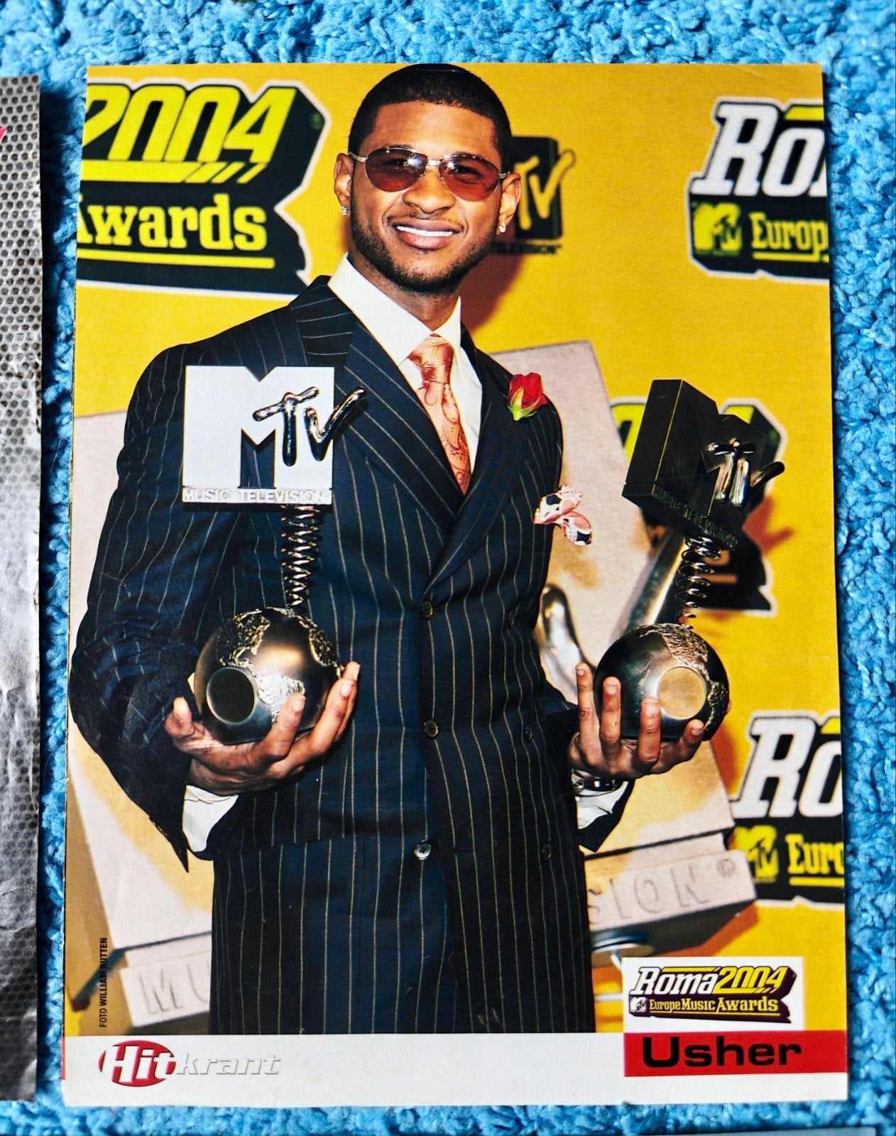Usher poster hitkrant vintage, Rechthoekig Staand, A4 of kleiner, Nieuw, Ophalen of Verzenden